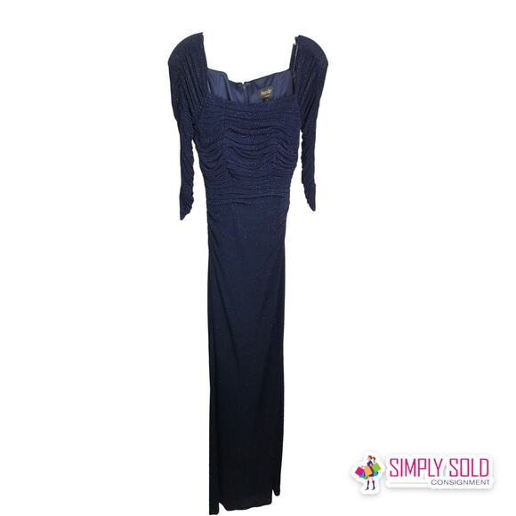 Laundry by Shelli Segal Women's Gown‎ Dress Jersey Sequin Maxi Evening 2 - Picture 3 of 16